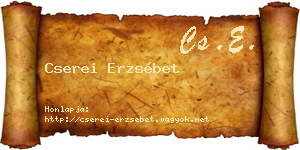 Cserei Erzsébet névjegykártya